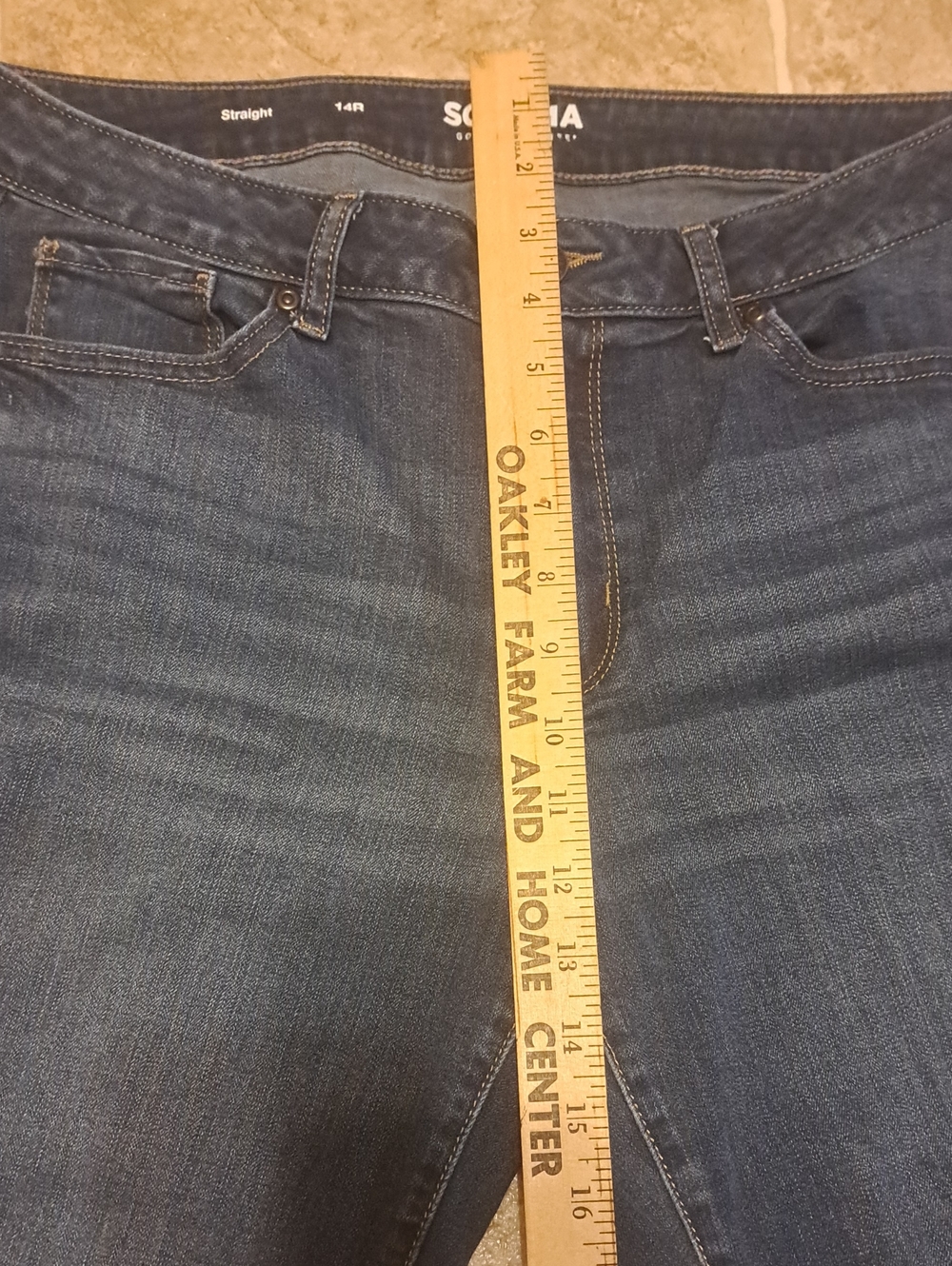 Sonoma Straight-Leg Dark Blue Women's Jeans Size 14R. - Picture 7 of 11